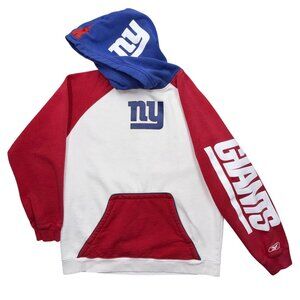 VTG Y2K Rare Reebok New York Giants Colorblock Hoodie Sleeve Hood Graphic Size L